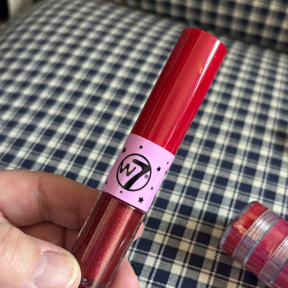 ipsy Pink makeup bag with Sweet Shimmer lip gloss, highlighter stick - Picture 6 of 6